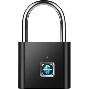 Fingeraftryks hængelås, USB genopladelig Smart Lock, Nøglefri hængelås til fitnesscenter, dør, bagage, kuffert, skole