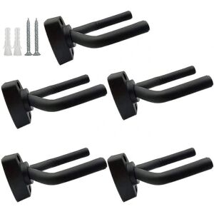 5 Pack Black Guitar Hanger Holder Vægmonteret Display med Skruer Passer til guitarer