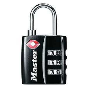 Master Lock 4680EURDBLK 30mm 3 Digit Resettable Combination TSA Luggage Padlock