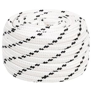 vidaXL flettet tovværk 16 mm x 25 m polyester hvid