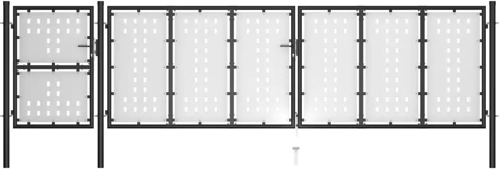 vidaXL havelåge 500x125 cm stål sort