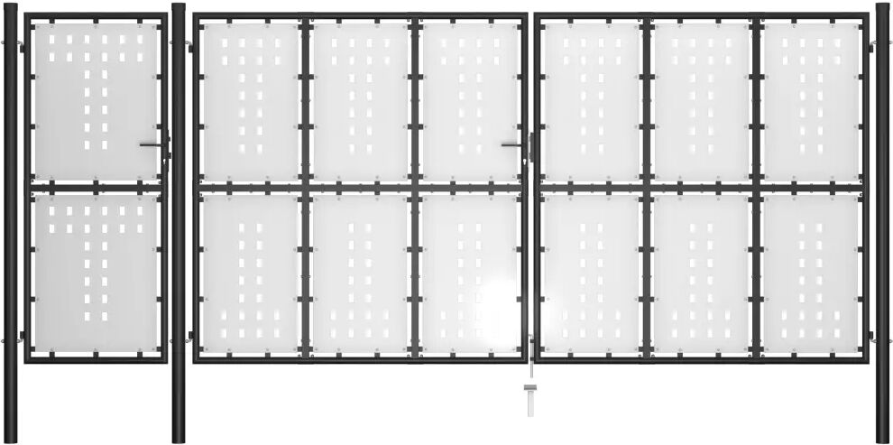 vidaXL havelåge 500x175 cm stål sort