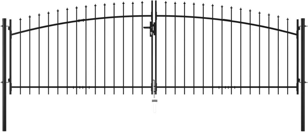 vidaXL dobbelt hegnslåge med spydtop 400 x 200 cm