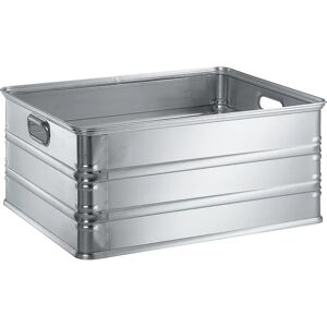 ZARGES Caja de transporte y caja apilable de aluminio, capacidad 117 l, apto para vías de rodillos