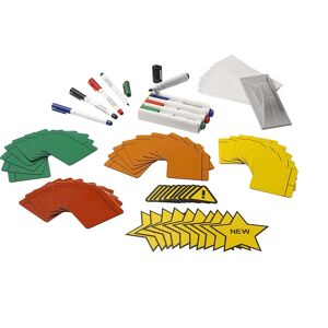 eurokraft basic Juego de accesorios para Scrum, para tamaño del panel 2000 x 1200 mm, películas magnéticas, rotuladores, etiquetas, soporte, borrador