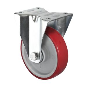 eurokraft basic Cubierta de PU, roja sobre llanta de poliamida, Ø x anchura de rueda 160 x 46 mm, a partir de 2 unid., rueda fija