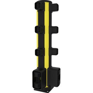 Axelent Bolardo de esquina anticolisión para peatones X-Protect, altura 1160 mm, 8 conexiones, en forma de L