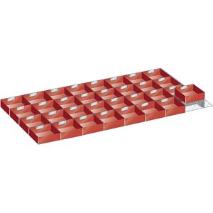 LISTA Caja insertable de plástico, para dimensiones de armario de 1431 x 725 mm, para cajones de 75 mm de altura