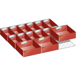 LISTA Separadores de cajones, juego de cajas insertables, de 15 piezas, para altura del frente de 100 mm