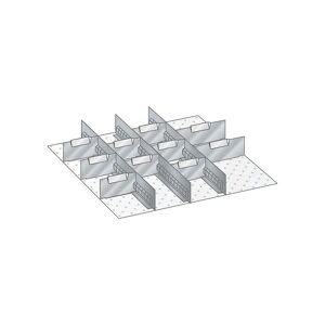 LISTA Separadores de cajones, paredes separadoras, galvanizadas, de 13 piezas, para altura del frente de 100 mm
