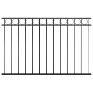 vidaXL Panel de valla de acero negro 1,7x1 m