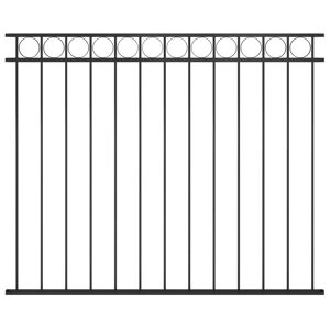 vidaXL Panel de valla de acero 1,7x1,5 m negro