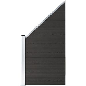 vidaXL Panel de valla WPC negro 95x(105-180) cm