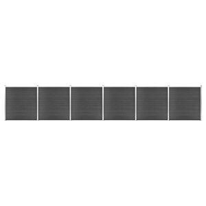 vidaXL Juego de paneles de valla WPC negro 1045x186 cm