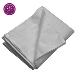 vidaXL Lona HDPE gris 260 g/m² 3x6 m