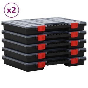 vidaXL Cajas de accesorios 10 unidades polipropileno 40x30x5 cm