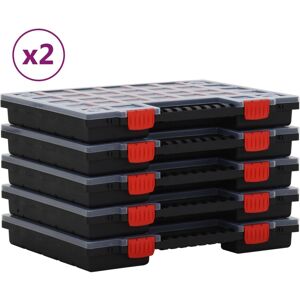 vidaXL Cajas de accesorios 10 unidades polipropileno 40x30x5 cm