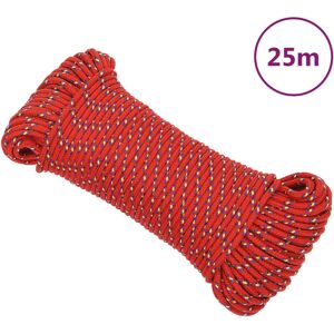 vidaXL Cuerda de barco polipropileno rojo 5 mm 25 m