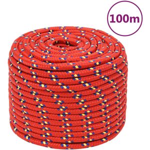 vidaXL Cuerda de barco polipropileno rojo 12 mm 100 m