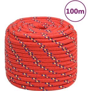 vidaXL Cuerda de barco polipropileno rojo 18 mm 100 m