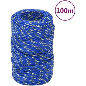 vidaXL Cuerda de barco polipropileno azul 2 mm 100 m