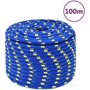 vidaXL Cuerda de barco polipropileno azul 12 mm 100 m