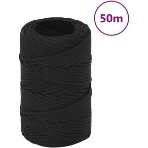 vidaXL Cuerda de barco polipropileno negro intenso 2 mm 50 m