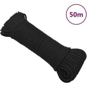 vidaXL Cuerda de barco polipropileno negro intenso 3 mm 50 m