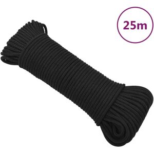 vidaXL Cuerda de barco polipropileno negro intenso 4 mm 25 m