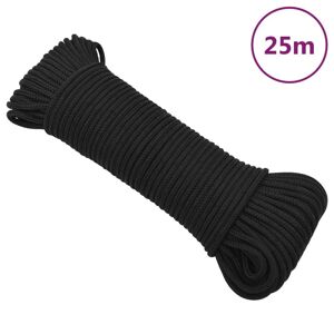 vidaXL Cuerda de barco polipropileno negro intenso 5 mm 25 m