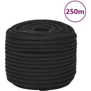 vidaXL Cuerda de barco polipropileno negro intenso 12 mm 250 m