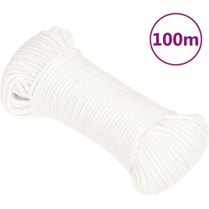 vidaXL Cuerda de barco polipropileno blanco intenso 3 mm 100 m