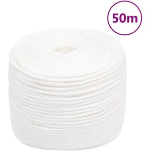 vidaXL Cuerda de barco polipropileno blanco intenso 8 mm 50 m