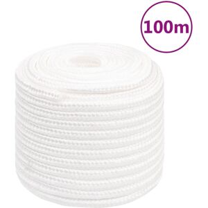 vidaXL Cuerda de barco polipropileno blanco intenso 18 mm 100 m