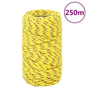 vidaXL Cuerda de barco polipropileno amarillo 2 mm 250 m