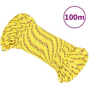 vidaXL Cuerda de barco polipropileno amarillo 3 mm 100 m