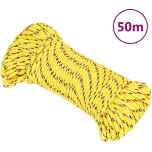 vidaXL Cuerda de barco polipropileno amarillo 5 mm 50 m