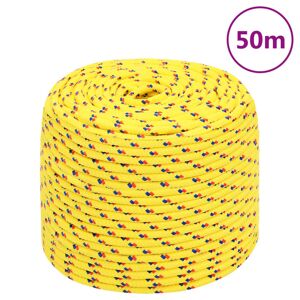 vidaXL Cuerda de barco polipropileno amarillo 6 mm 50 m