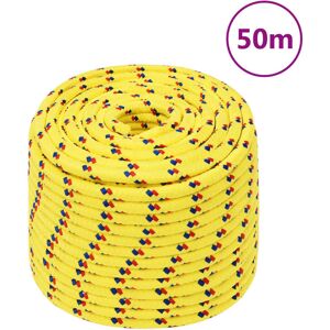 vidaXL Cuerda de barco polipropileno amarillo 14 mm 50 m