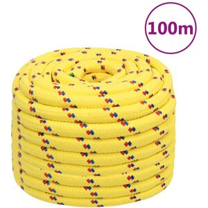 vidaXL Cuerda de barco polipropileno amarillo 20 mm 100 m