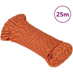 vidaXL Cuerda de barco polipropileno naranja 4 mm 25 m