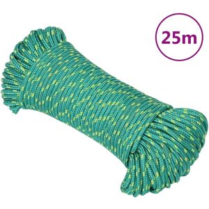 vidaXL Cuerda de barco polipropileno verde 5 mm 25 m