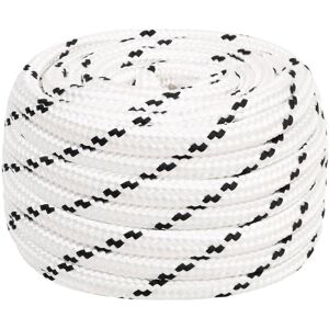 vidaXL Cuerda para barco trenzada poliéster blanco 16 mmx25 m