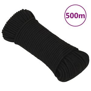 vidaXL Cuerda de trabajo poliéster negro 4 mm 500 m