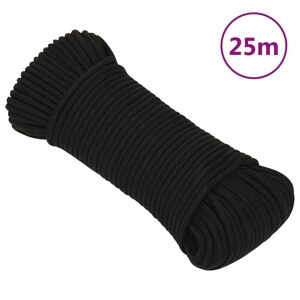 vidaXL Cuerda de trabajo poliéster negro 5 mm 25 m