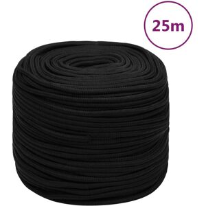 vidaXL Cuerda de trabajo poliéster negro 6 mm 25 m