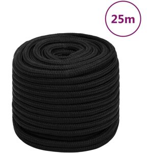 vidaXL Cuerda de trabajo poliéster negro 18 mm 25 m