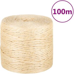 vidaXL Cuerda 100% sisal 4 mm 100 m