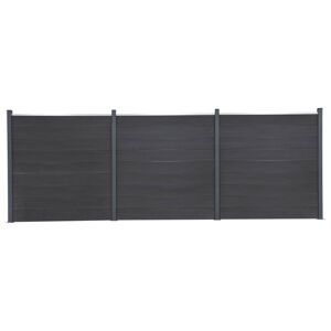 vidaXL Juego de paneles de valla WPC gris 526x186 cm