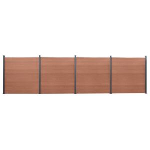 vidaXL Juego de paneles de valla WPC marrón 699x186 cm